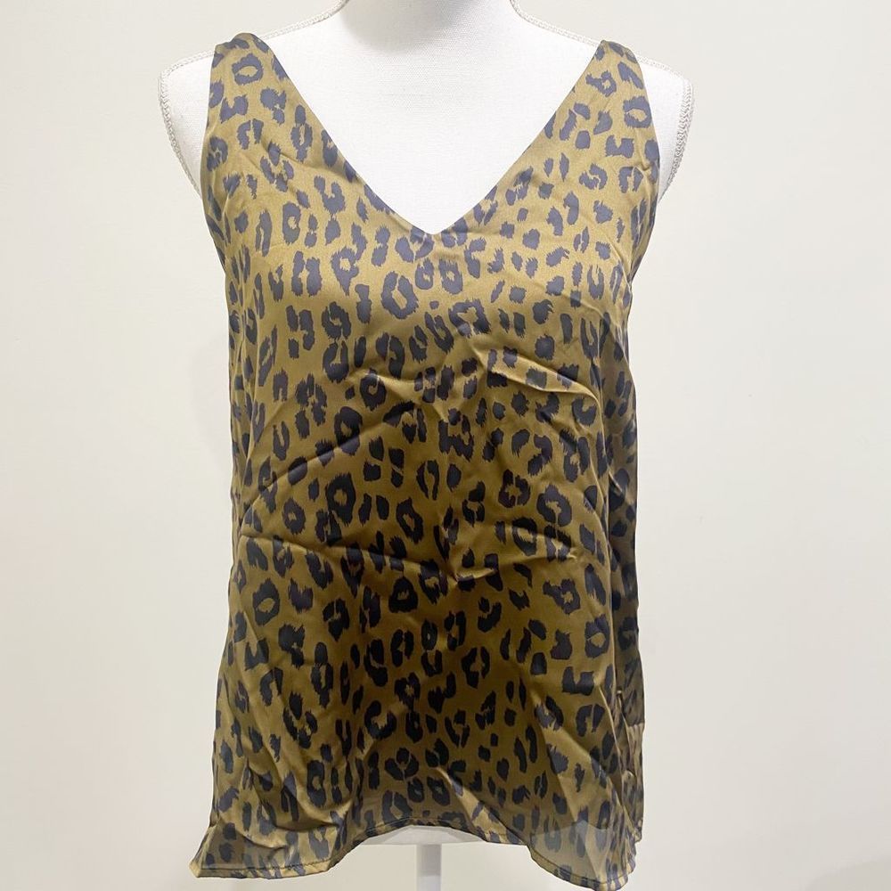 ADRIENNE animal print sleeveless top‎ shirt blouse NWT Small Mob Wife City